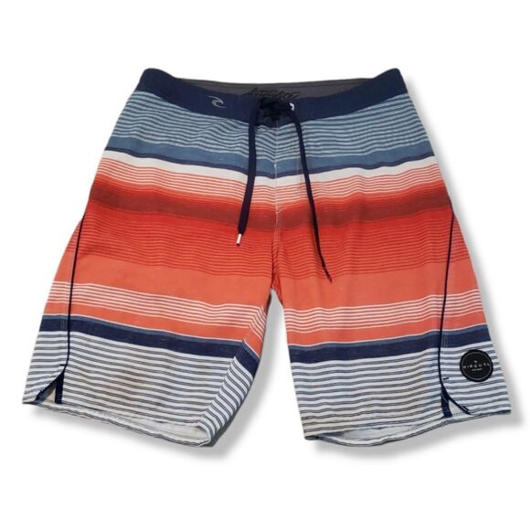 Rip Curl Marge Aggrolite Shorts Size 32 Board Shorts Swimwear Stripes Colorful - Picture 1 of 7